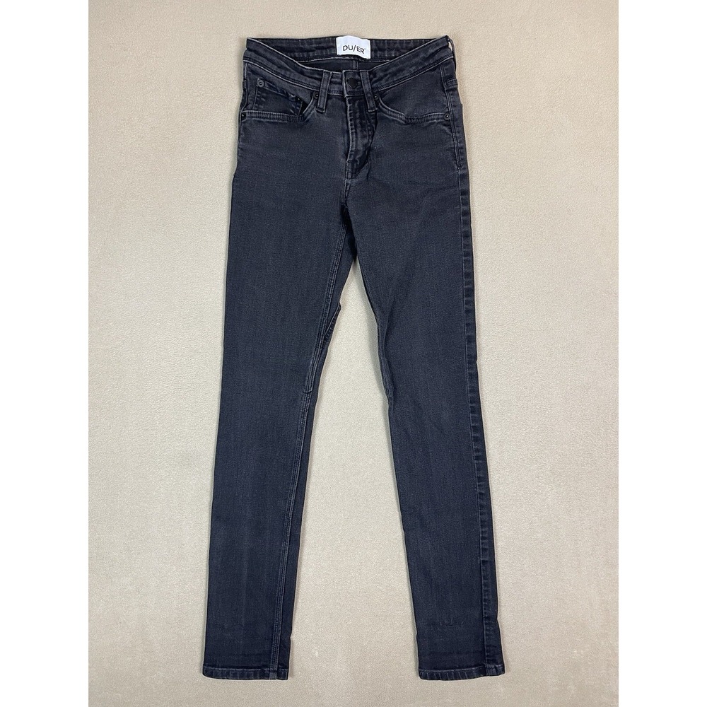 DU/ER Jeans Womens 24 Slim Performance Faded Black Stretch EUC